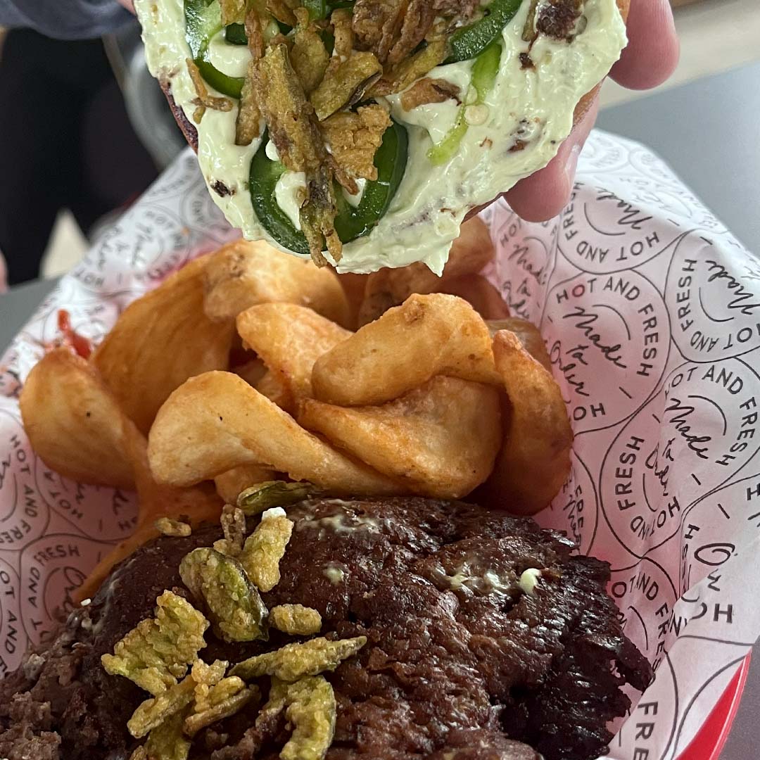 Steam Engine Smash Stack Burger